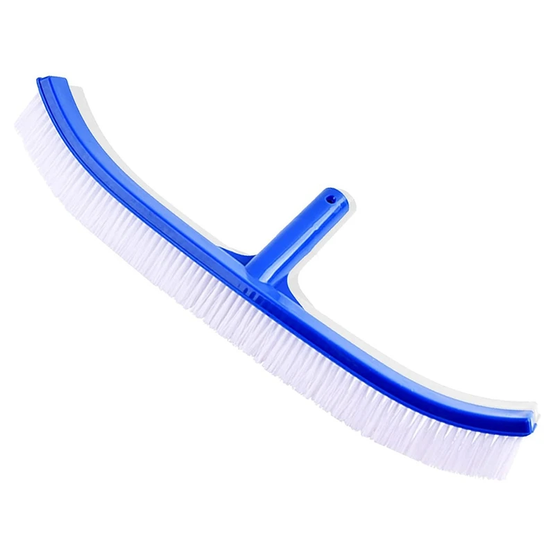 

Swimming Pool Brush, 18 Inch Heavy Duty Swimming Floor & Wall Pool Brush, Curved Ends Bristles Pool Brush Head