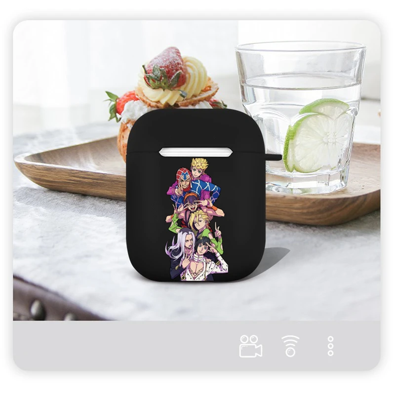 Приключения Джоджо более неба JoJo аниме чехол для Airpods 2 в 1 s Для Air pod черный матовый