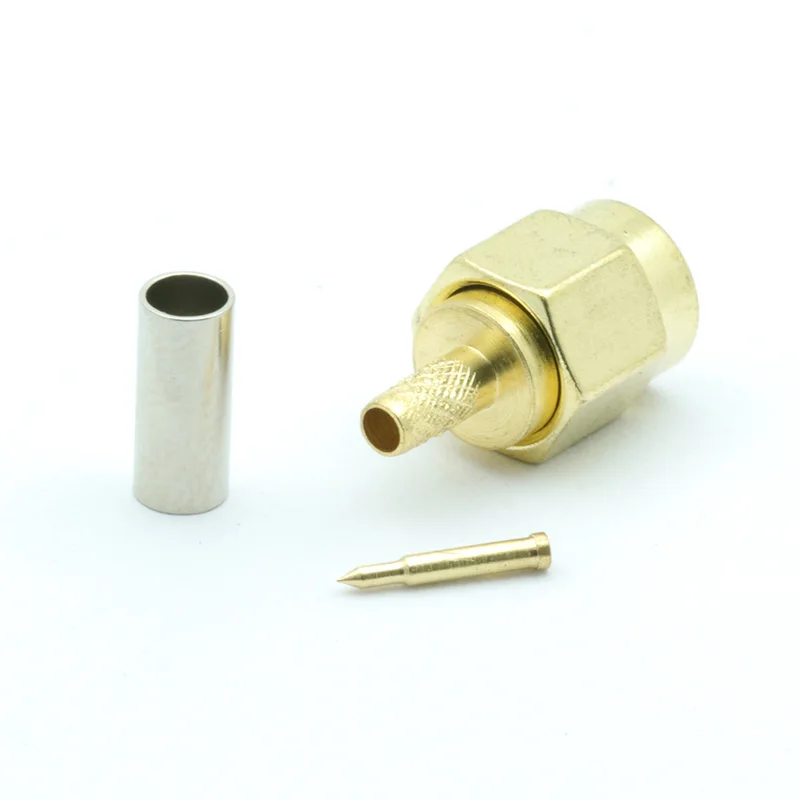 10 шт./лот SMA штекер паяльный RF коаксиальный коннектор обжимной для ОТРЕЗОК кабеля