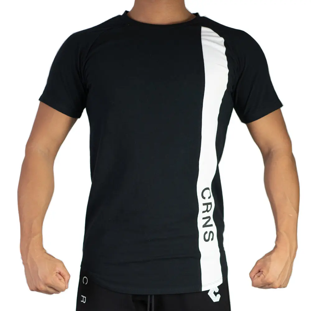 Мужская хлопковая футболка с коротким рукавом повседневная облегающая для