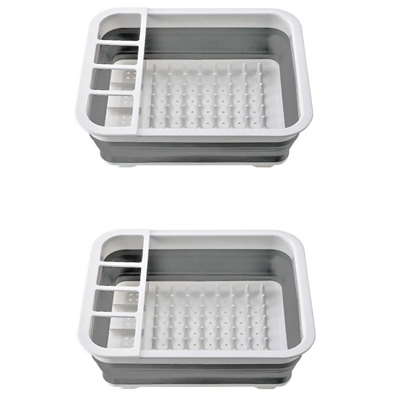 

Складной сушильный стеллаж для хранения тарелок, сушилка для посуды корзина для Кухня счетчик Портативный органайзер для посуды