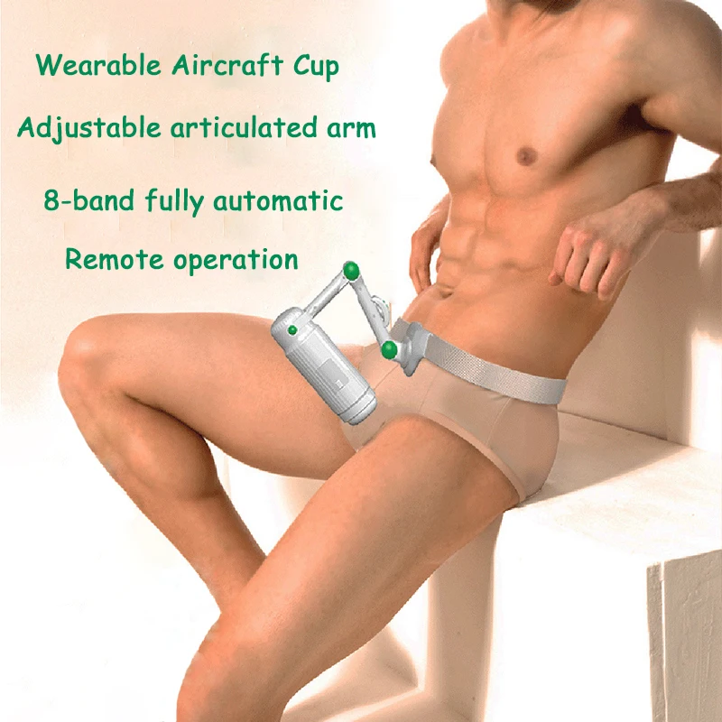 

Wearable Aircraft Cup Adjustable Articulated Arm Penis Massager Remote Control Automatic Telescopic Masturbation Adult Sex Toys