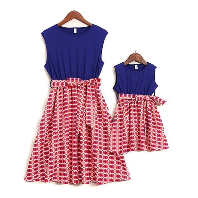 Летнее платье Me Little одежда для всей семьи одинаковые платья с геометрическим