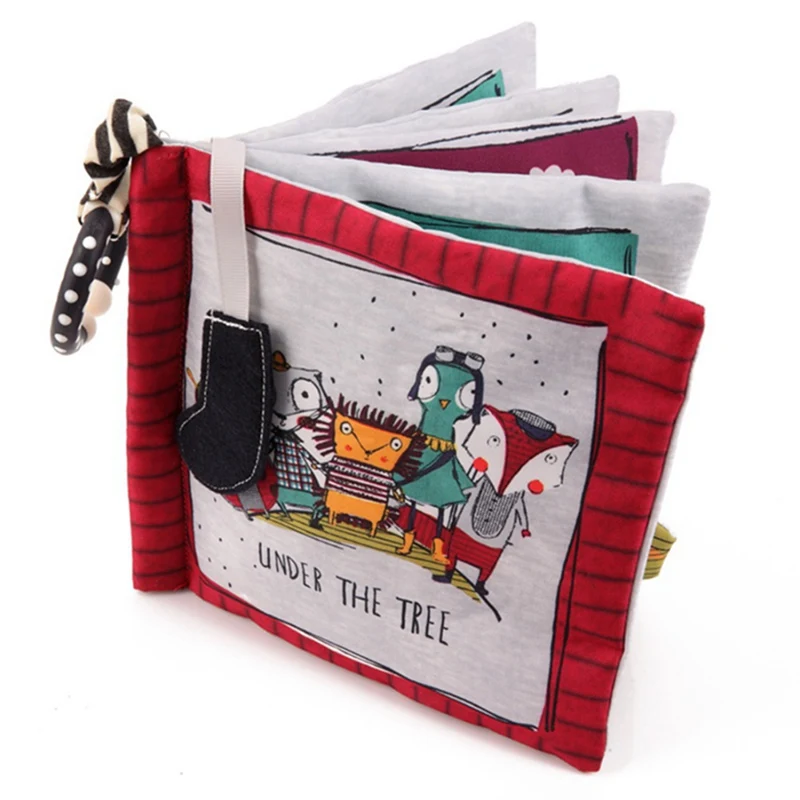 

ZL Infant Cloth Book Animal Pattern Baby Soft Activity Crinkle Cloth Books Educational Learning Toys