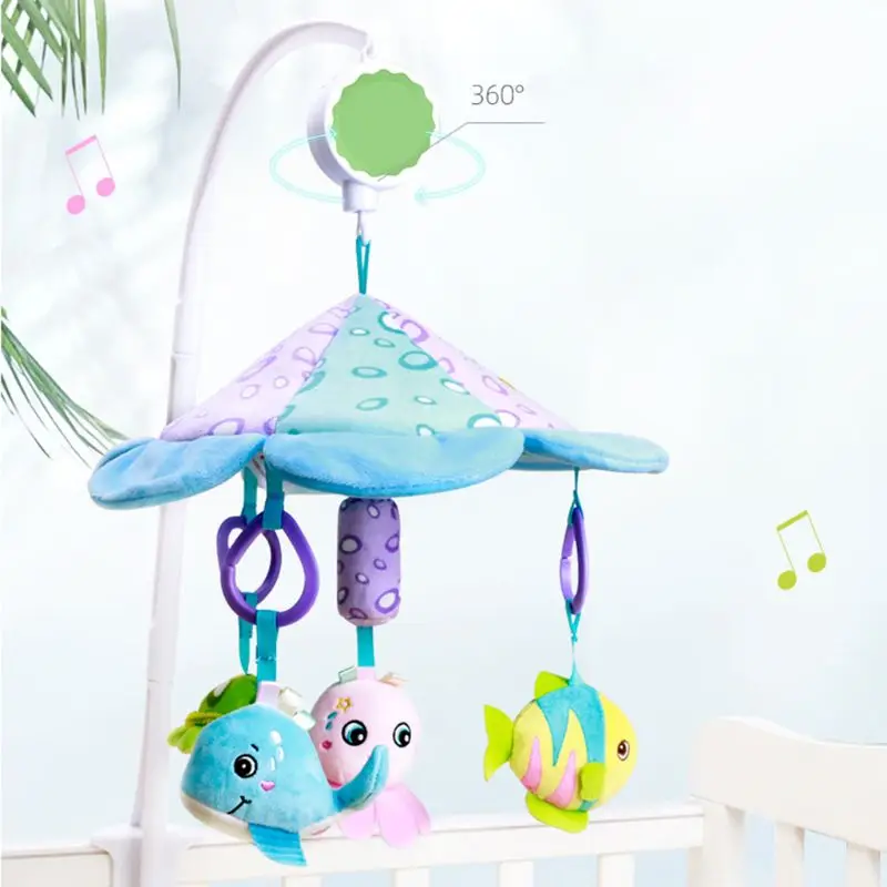 

Baby Crib Mobile Rattles 0-12 Months Music Rotating Bed Bell Infants Plush Toy