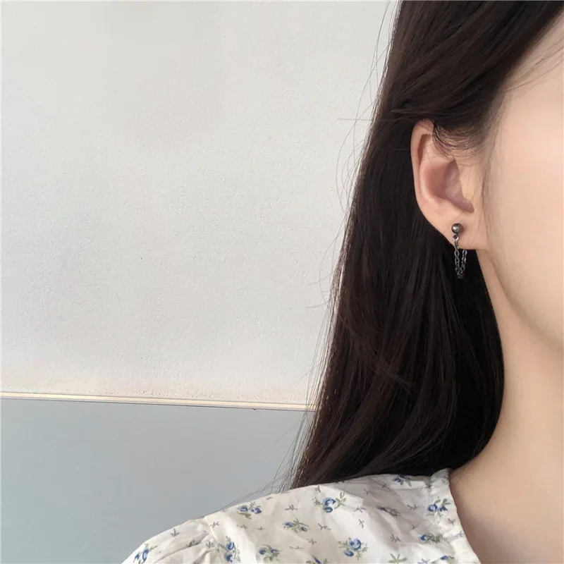 

Minimalist Golden Beads Circle Metal Stud Earrings Double Side Ear Jacket Best Gift For Women Girl Fashion Jewelry Brinco Wholes