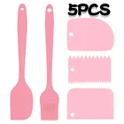 5 шт. силиконовый шпатель для крема, кондитерские резаки, скребок для помадки, теста, резак для торта, Кондитерская кисть, антипригарный расширитель масла, банка, блендер