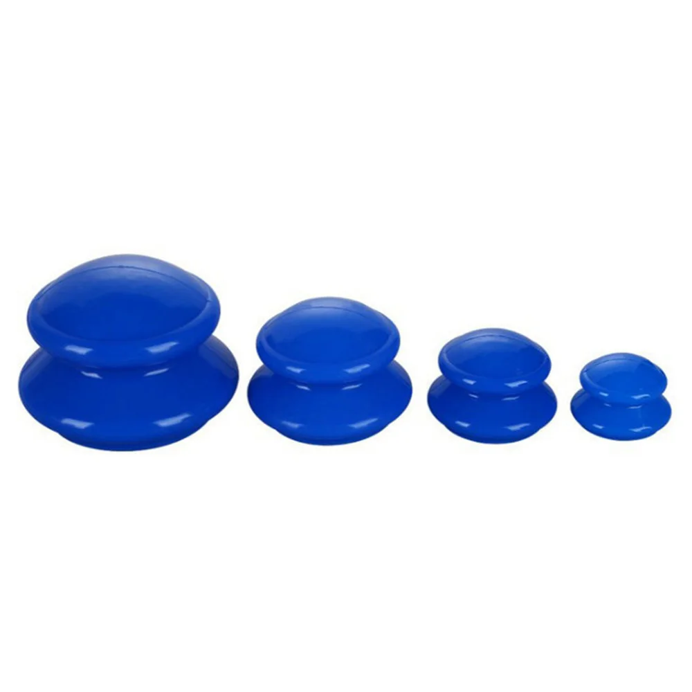 

4Pcs Therapy Silicone Cupping Devices Back Neck Body Vacuum Cans (Blue)