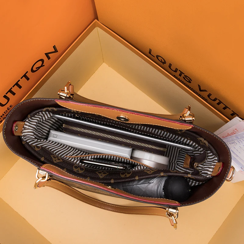 

3in1 Bag Set Genuine Leather Women Casual Totes 2021 New Fashion Shoulder Messenger Bags Ladies Fashionable Purses and Handbags