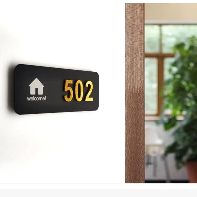 Домашнее использование дверные цифры знаки современный стиль акриловые вывески