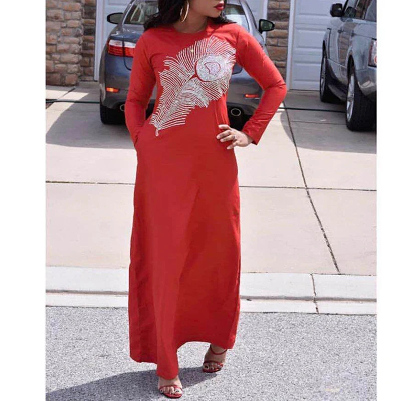 H & D 2021 африканские платья для женщин вышитый узор Дашики Платье с сияющими