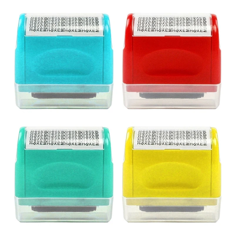 

Identity Theft Prevention Stamp Identity Guard Roller Stamp Wide Rolling Security Stamp 6X6X3cm