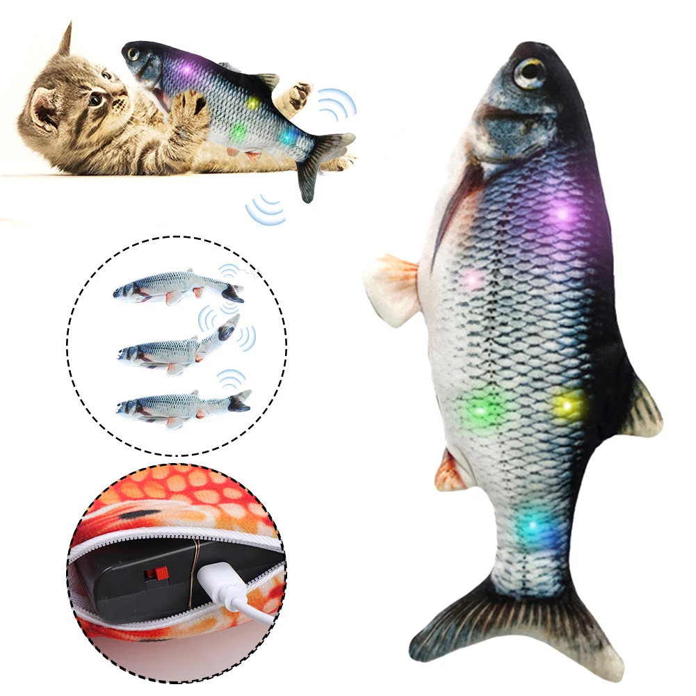 

Cat Chew Toys Puppy Electronic Bite Toys Fish Shape Interactive Colorful Fish Cat Toy Puppy Children Pets Toy For Cat Kitten
