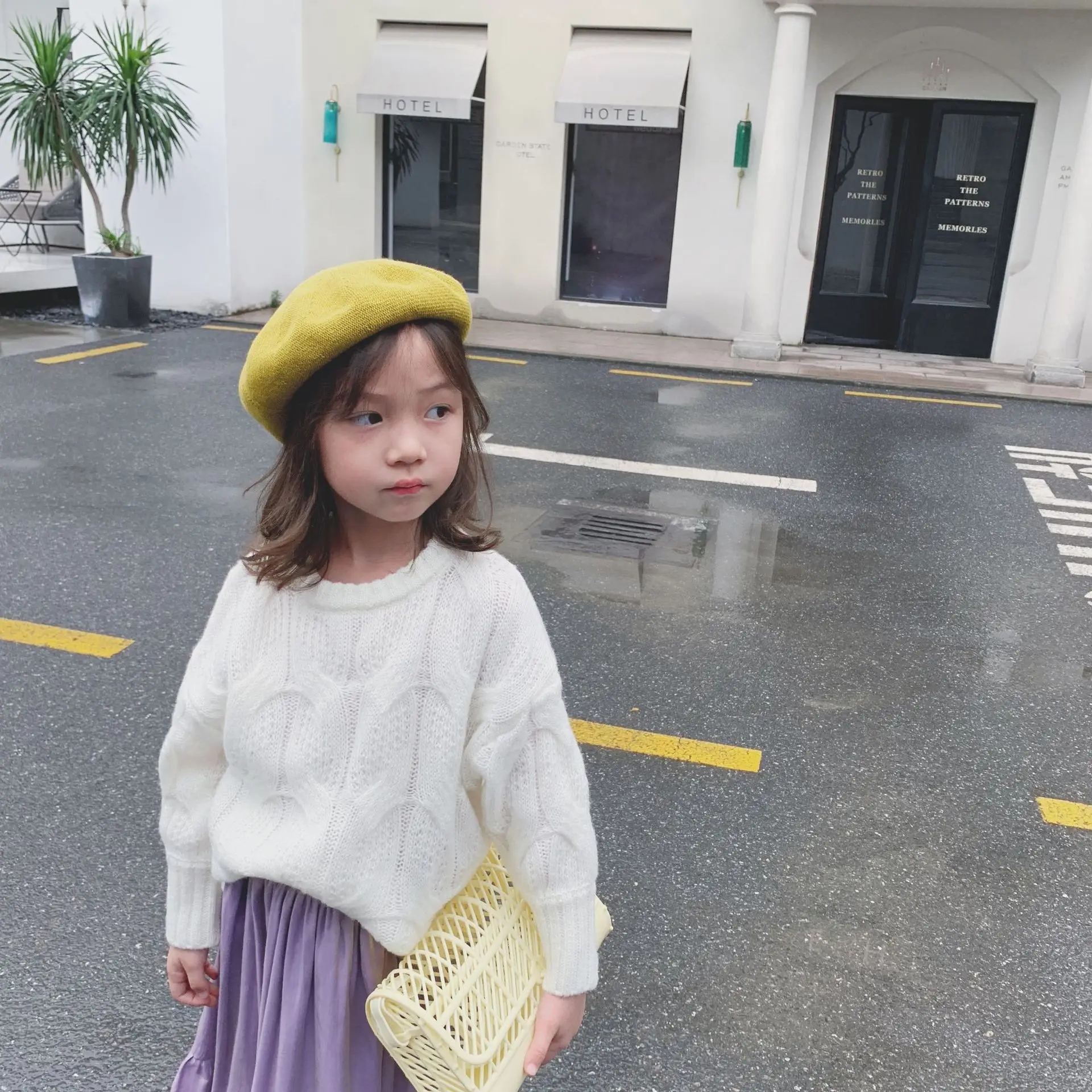 Детский костюм новый осенний белый свитер в Корейском стиле детская одежда для