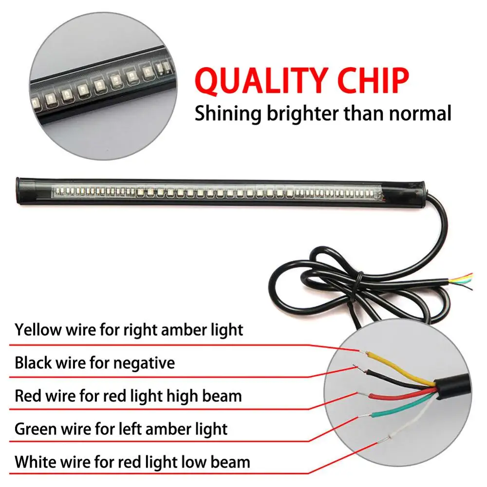 Светодиодный светильник для мотоцикла гибкий 48 дюймов водонепроницаемый SMD