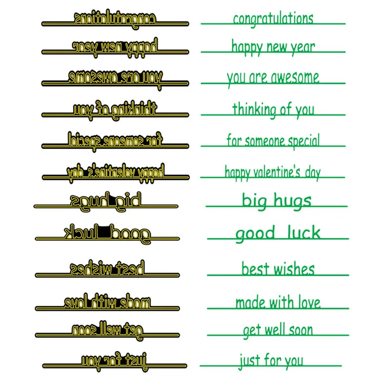 Лучшие пожелания граница удачных слов фраз металлические режущие штампы