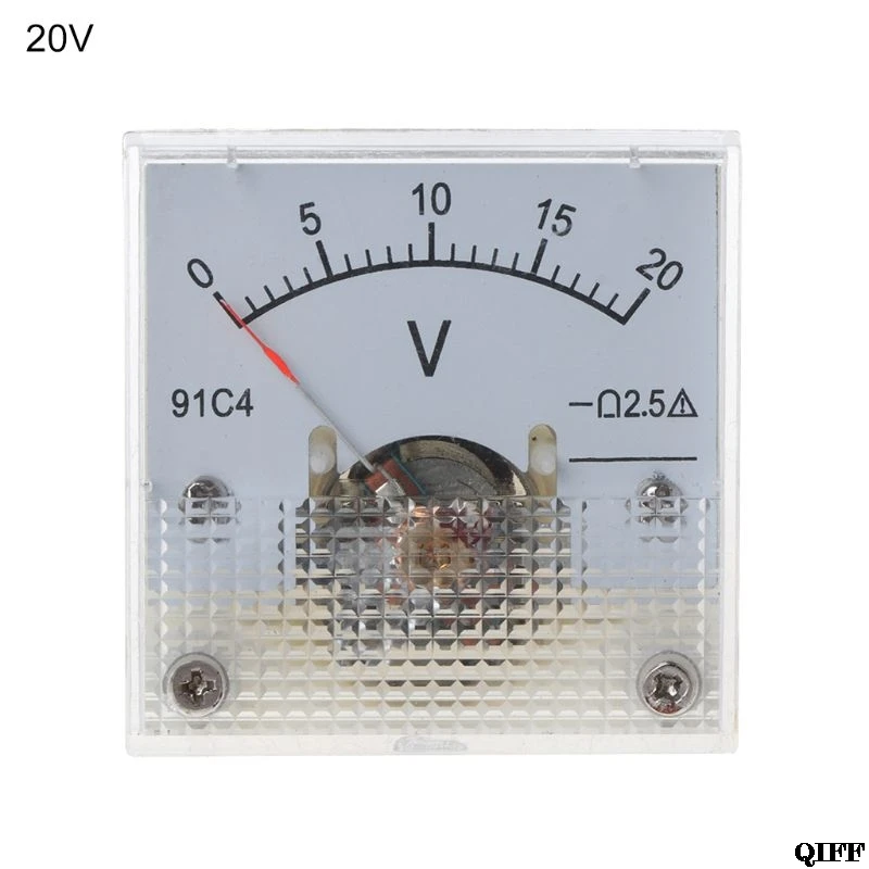 20V 91C4 DC Вольтметр аналоговый Панель Напряжение цифровая высокая температура указатель Тип 3/5/10/15/20/30/50/100/150/250V - Цвет: 20V