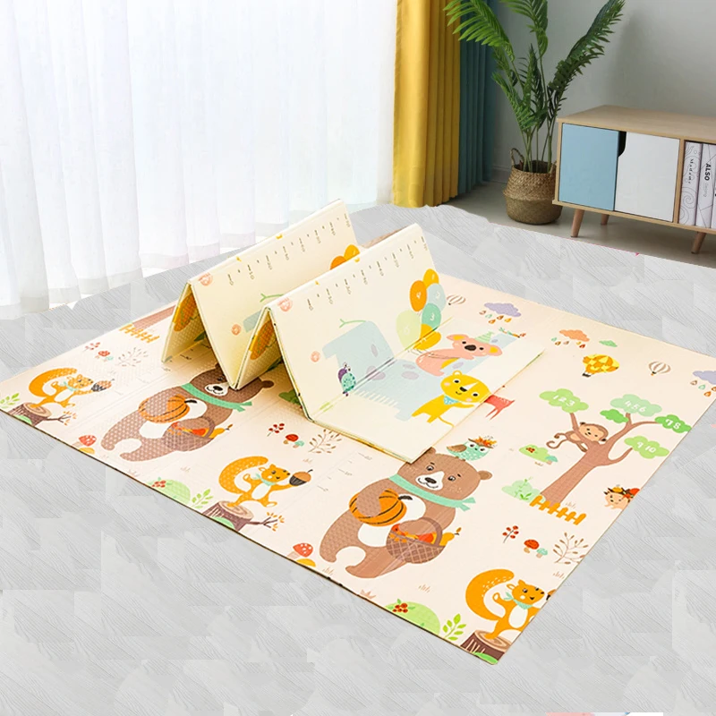 

Детский игровой коврик 150 см x см, складной двухсторонний коврик для игр, водонепроницаемый толстый домашний Коврик-пазл для детской комнаты...
