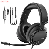 unitop nubwo n12 3 5mm gaming headset music headphones stereo over ear wired earphones with microphone for pc ps4 skype xbox one
