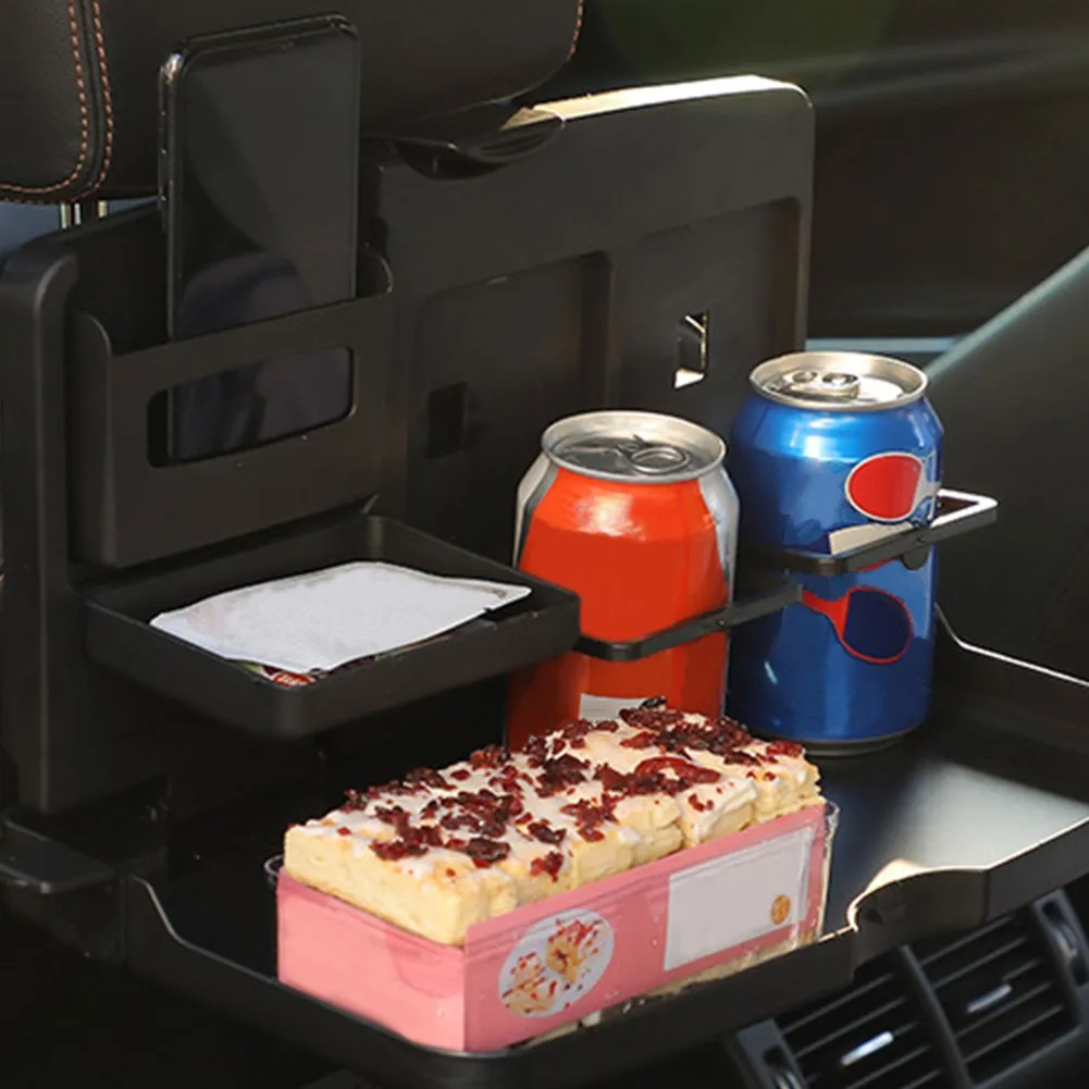 

1pc Dining Table Beverage Rack Wallet Key Car Rear Seat Tray Foldable Portable Fixed Backrest Tray Beverage Hook-shaped Racks