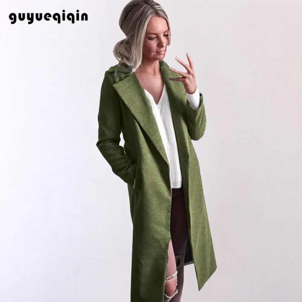 Пальто женское польто женское осень зимнее пальто зимняя куртка пальто женское зимнее шерстяное пальто - Цвет: green