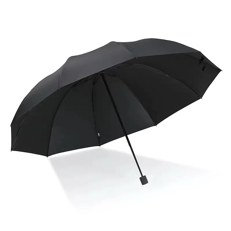 

Oversized 2-3 people three folding sunny rain dual-use umbrella 10K business umbrella reinforced windproof strong umbrella