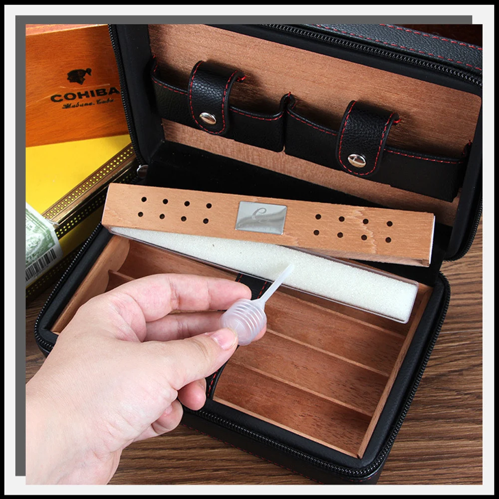 Кожаный чехол увлажнитель для сигар DEJAYA COHIBA кедровая коробка Box аксессуары