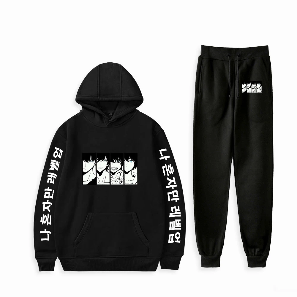 

Solo Leveling manga Sweatshirt Suits Hoodies+jogger Pants 2021 new Harajuku Printed Logo Highstreet Streetwear Sets