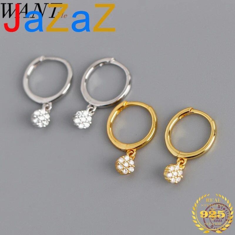 

A00434 очарование натуральная 925 Стерлинговое Серебро круглой формы в форме цветка Pave маленький CZ серьги-гвоздики для женщин на день рождения ...