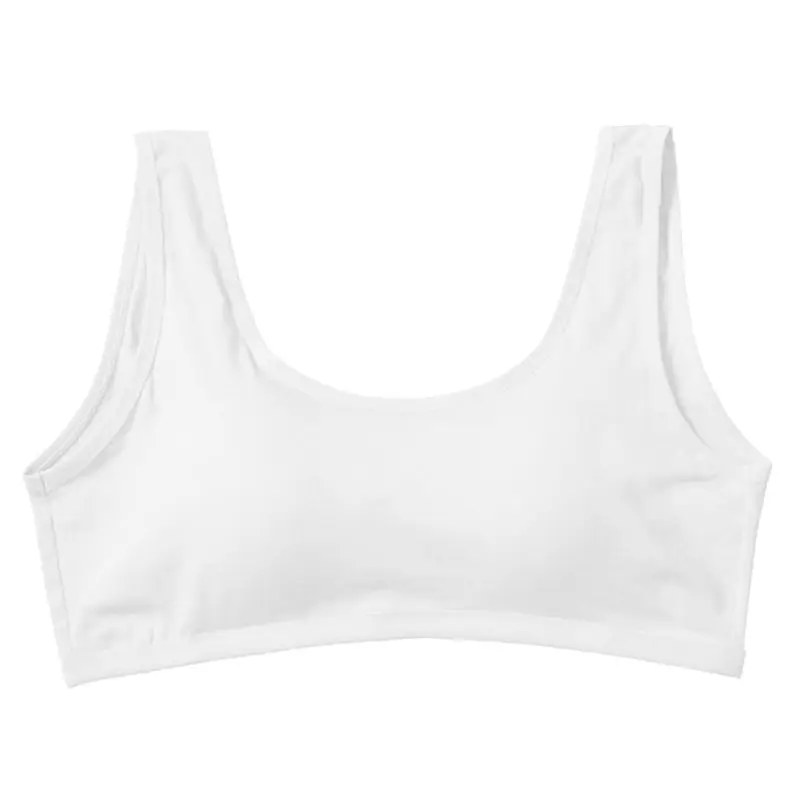 Women Girls Wide Straps Cotton Sport Bra Underwear Massage Wire Free Bralette X3UE