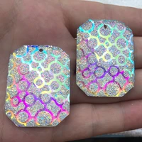 4pcs 3040mm flat back crystal resin rhinestones strass crystal stones rectangular gems for clothes crafts jewelry pendants
