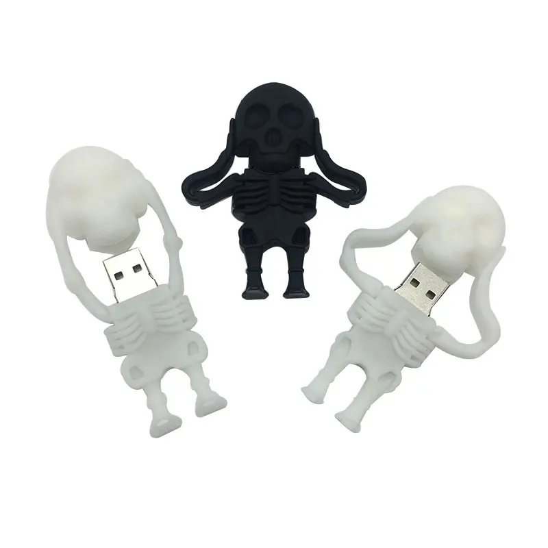 usb флэш-накопитель 128 ГБ, флеш-накопитель 32 ГБ, черный череп, скелет, флешка, 16 ГБ, 8 ГБ, 64 ГБ, usb 2,0, usb память, подарок на Рождество, Хэллоуин