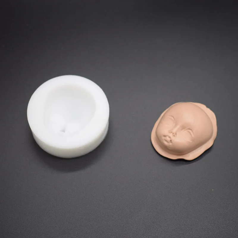 Бетонные силиконовые формы 3D Милый ребенок лицо дизайн DIY помадка торт аниме скульптура BJD кукла голова плесень