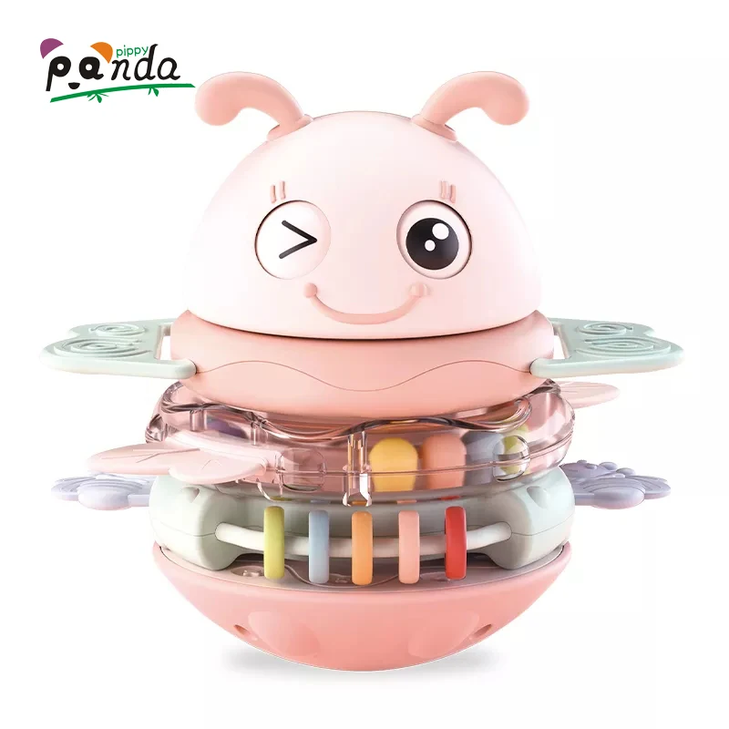 

Baby Music Rattles Tumbler Roly-poly Teether For 0-12 Months Educational Stacked Game For Kids Bed Bell Newborn Montessori Toys