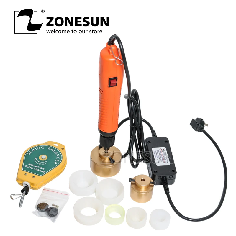 

ZONESN Hand-held bottles Electric Capper Alcohol Hydrogen Peroxide bottle locking machine capping machine packaging equipment
