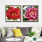 Набор для вышивки крестом Joy Sunday, Бегония, лотос, 14CT, 11CT, счетный крест