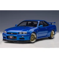 124 nissan skyline ares gtr r34 diecasts toy vehicles metal toy car model high simulation pull back collection kids toys