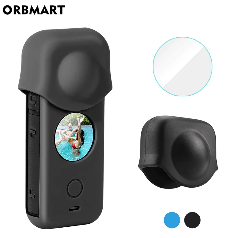Silicone Case for Insta360 One X2 Tempered Glass Screen Protector Film Lens Cap Cover for Insta 360 One X2 Camera Accessories