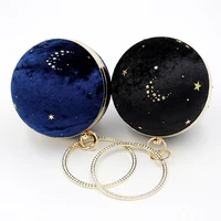 luxury star ball evening bags women 2021 embroidered mini chain shoulder bag suede ladies evening clutch small round bag