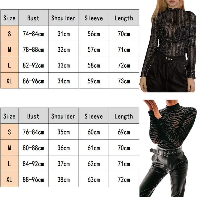 

Sexy Fashion Casual Women Black Zebra Pattern Vertical Striped Mesh Sheer See-Through Playsuit Turtleneck Tops Romper Clubwear