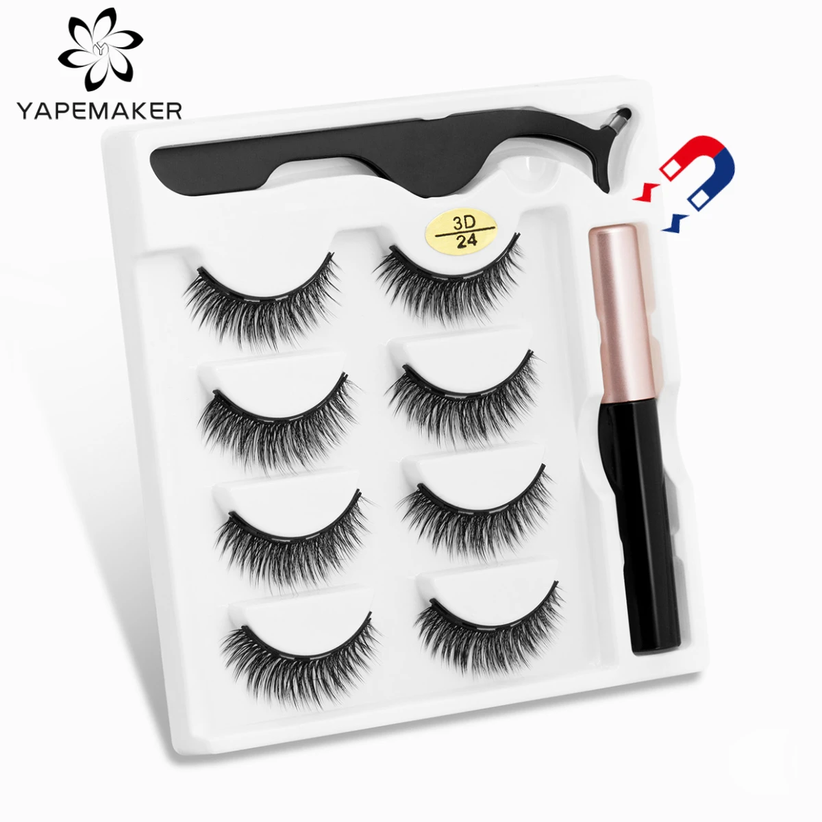 2/4 пар магнитных ресниц 3D норковые натуральные накладные ресницы