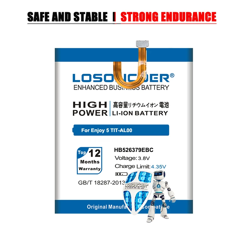 LOSONCOER 5600mAh HB526379EBC Аккумулятор для Huawei Ascend Enjoy 5 Enjoy5 TIT AL00 CL10 Honor 4C Pro / Y6 PRO ~ в