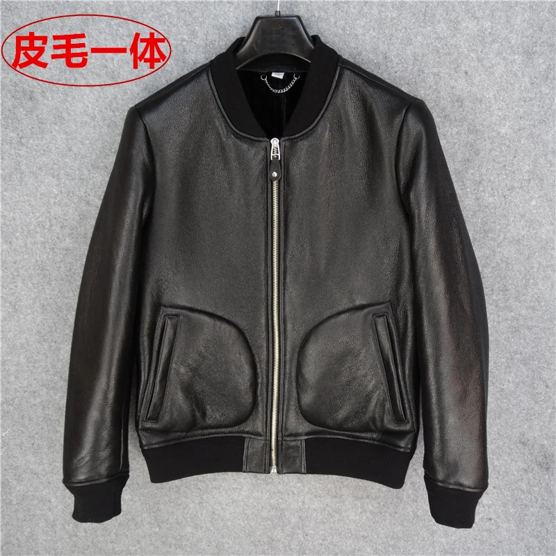 Итальянская мужская дубленка из натуральной овчины куртка с подкладкой шерсти