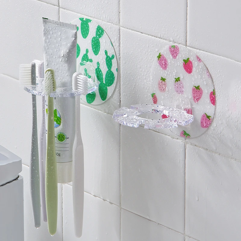 

1Pc Plastic Toothbrush Holder Toothpaste Storage Rack Shaver Tooth Brush Dispenser Home Bathroom Organizer Accessories Set