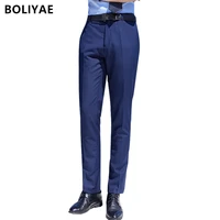 mens spring summer fashion business casual long pants suit pants male elastic straight formal trousers plus big size 29 44