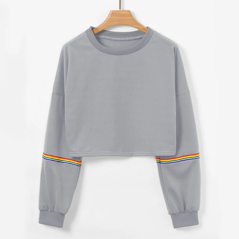 Толстовка осень зима новые женские толстовки с длинным рукавом полосатая