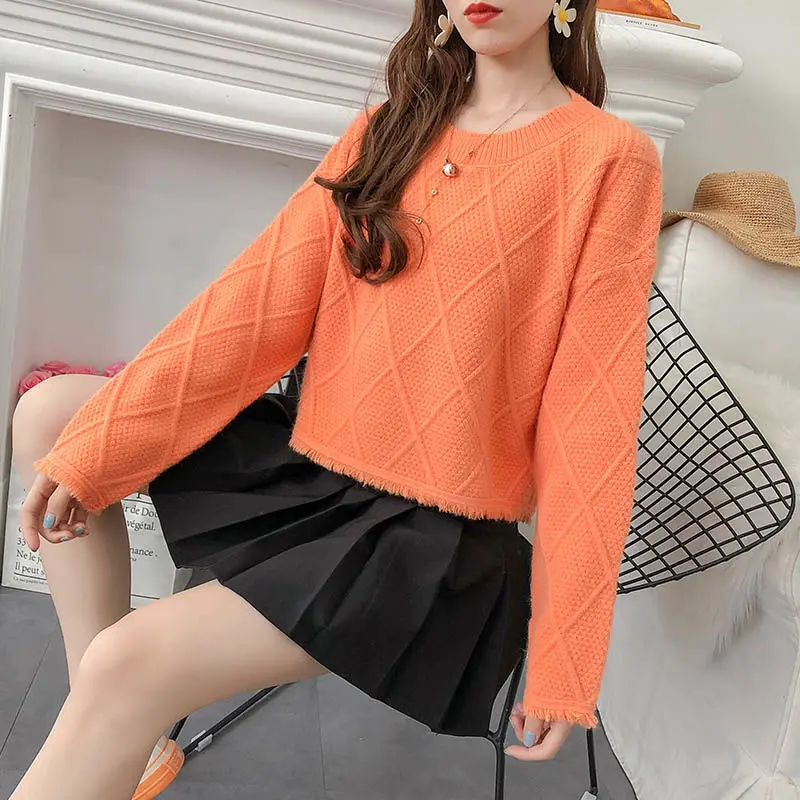 Fashion pullovers autumn winter Women Knitted o-neck Sweater Casual Soft and warm Jumper Slim Femme Elasticity Pullovers | Женская