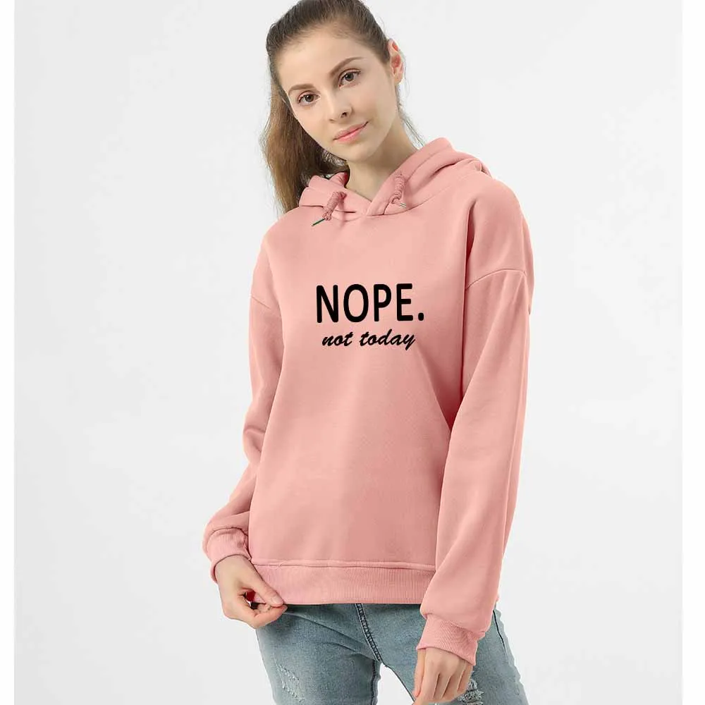 

Толстовка с капюшоном и надписью Nope Not Today, свитшот с длинным рукавом, куртка с капюшоном, весна-осень, унисекс, модный топ на завязках