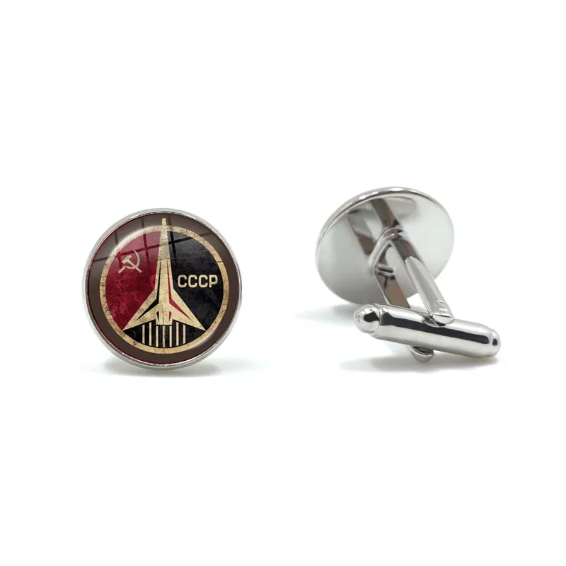 Стеклянные запонки кабошон для мужчин CCCP | Украшения и аксессуары
