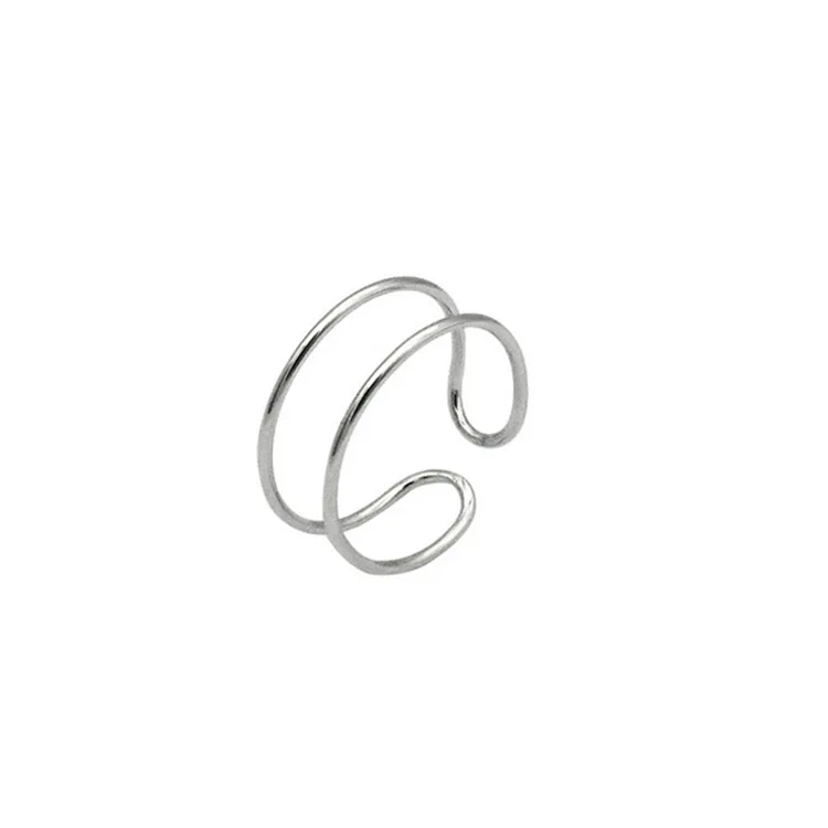 

Fashion 925 Sterling Silver Layer Chains Rings For Women Adjustable Size Finger Rings Girls Party Wedding Jewelry